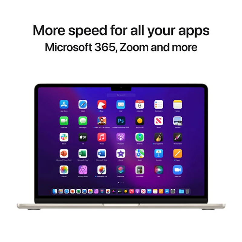 MacBook Air 13,6 po + Touch ID d'Apple (2022) - Comète (puce M2 d'Apple/SSD 256 Go/RAM 8 Go) - Anglais