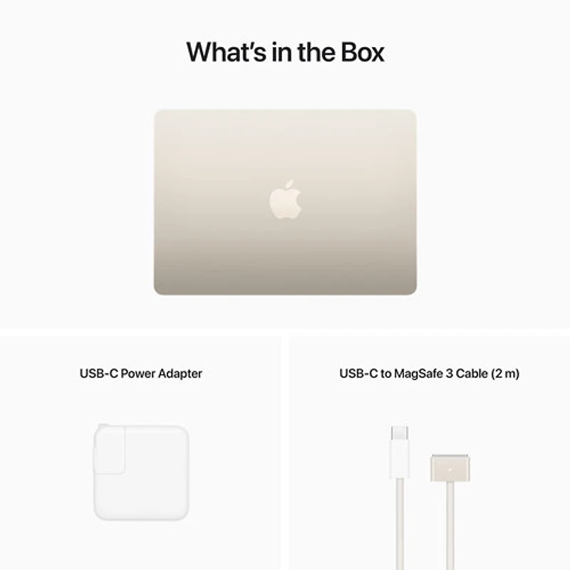MacBook Air 13,6 po + Touch ID d'Apple (2022) - Comète (puce M2 d'Apple/SSD 256 Go/RAM 8 Go) - Anglais