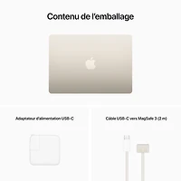 MacBook Air 13,6 po + Touch ID d'Apple (2022) - Comète (puce M2 d'Apple/SSD 256 Go/RAM 8 Go) - Anglais