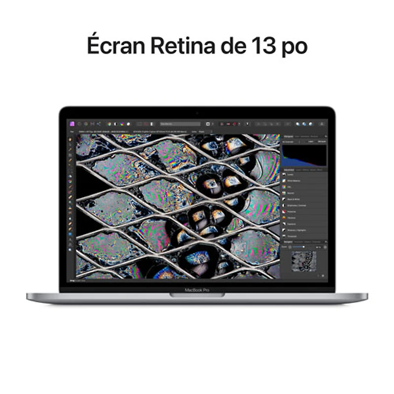 MacBook Pro 13,3 po + Touch Bar Apple (2022) - Gris cosmique (puce M2 d'Apple/SSD 512 Go/RAM 8 Go) - Français