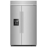 Réfrigérateur à congélateur juxtaposé 30 pi³ 48 po avec distributeur d'eau et de glaçons de KitchenAid (KBSD708MPS) - Inox