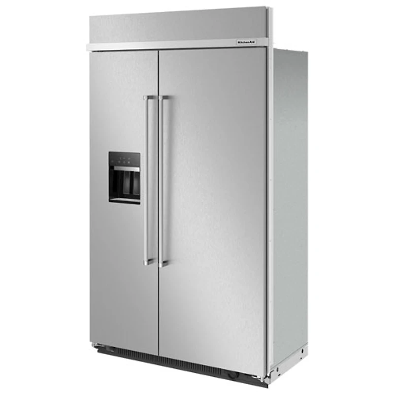 Réfrigérateur à congélateur juxtaposé 30 pi³ 48 po avec distributeur d'eau et de glaçons de KitchenAid (KBSD708MPS) - Inox