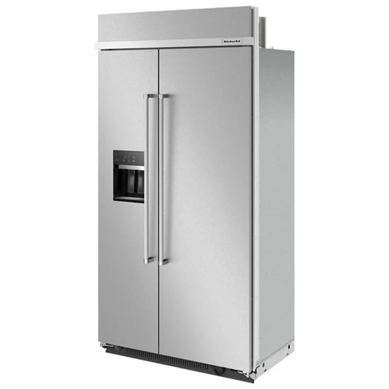 Réfrigérateur à congélateur juxtaposé 25,1 pi³ 42 po avec distributeur d'eau et de glaçons de KitchenAid (KBSD702MPS) - Inox