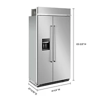 Réfrigérateur à congélateur juxtaposé 25,1 pi³ 42 po avec distributeur d'eau et de glaçons de KitchenAid (KBSD702MPS) - Inox
