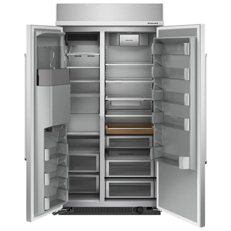 Réfrigérateur à congélateur juxtaposé 25,1 pi³ 42 po avec distributeur d'eau et de glaçons de KitchenAid (KBSD702MPS) - Inox