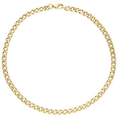 20" 18K Yellow Gold Plated Over Bronze Diamond Cut Curb Chain