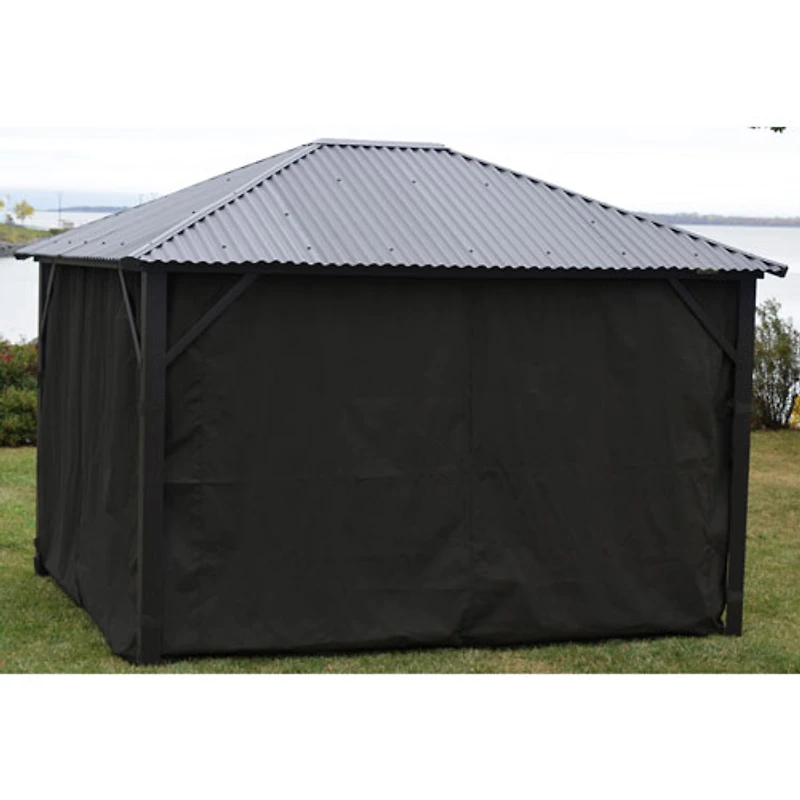 Rideau saisonnier Safezone pour abri de jardin de 12 x 16 pi de Corriveau - Noir