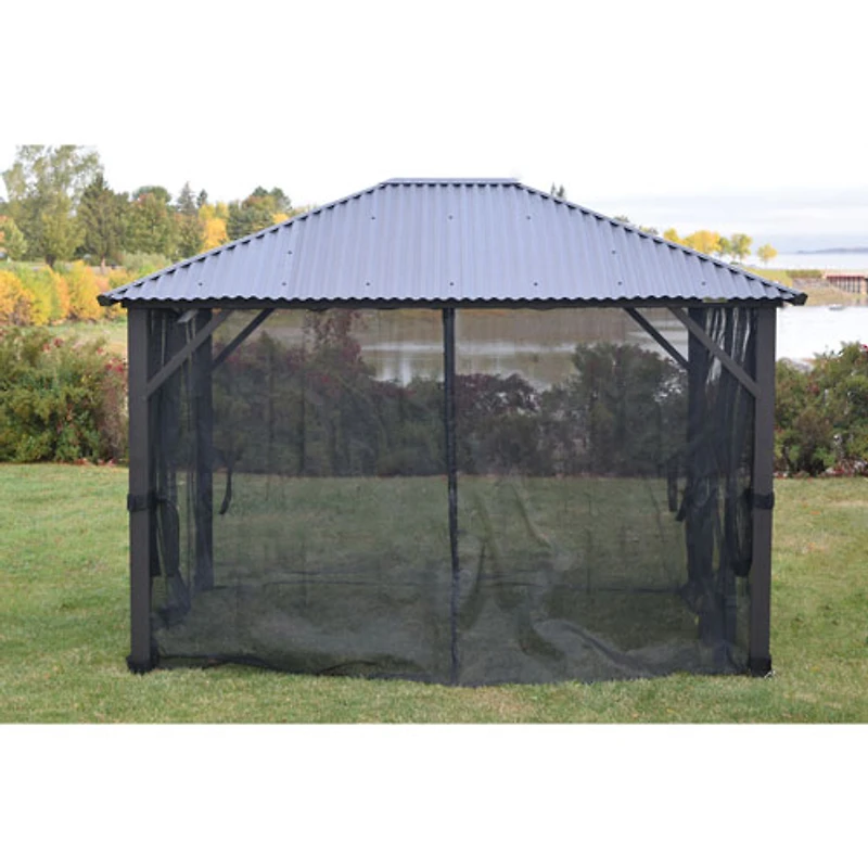 Moustiquaire pour abri de jardin de 10 x 14 pi de Corriveau - Noir