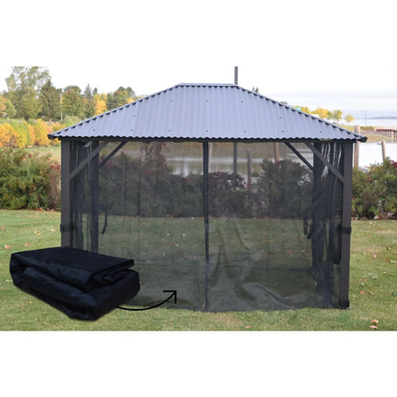 Moustiquaire pour abri de jardin de 10 x 14 pi de Corriveau - Noir