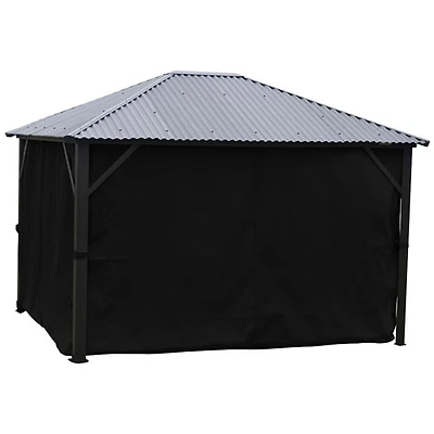 Corriveau Seasonal Curtain for 10’ x 10’ Gazebo - Black