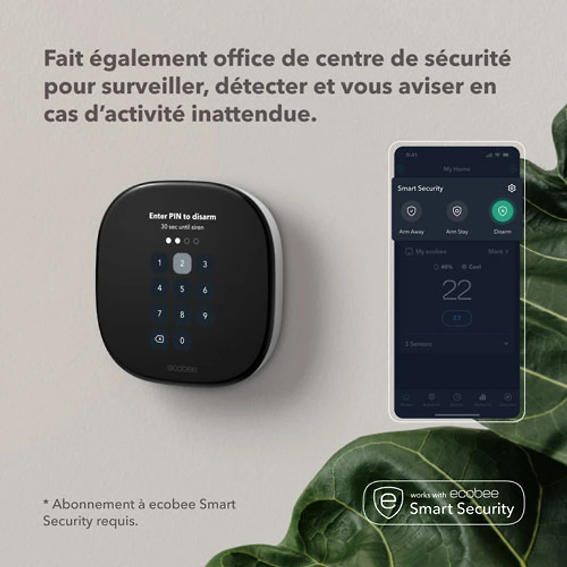 ecobee Wi-Fi Smart Thermostat Enhanced - Black