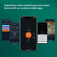Thermostat intelligent Wi-Fi haut de gamme d'ecobee - Noir