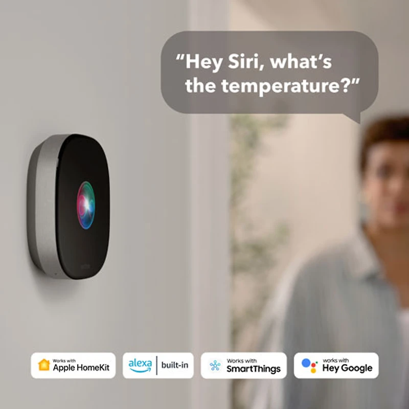 Thermostat intelligent Wi-Fi haut de gamme d'ecobee - Noir