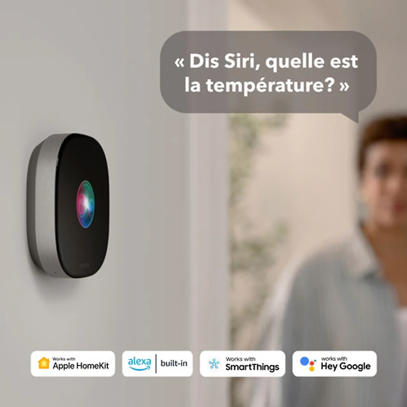 Thermostat intelligent Wi-Fi haut de gamme d'ecobee - Noir