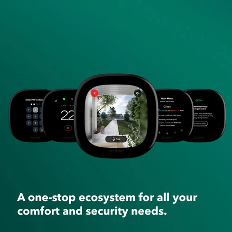 Thermostat intelligent Wi-Fi haut de gamme d'ecobee - Noir