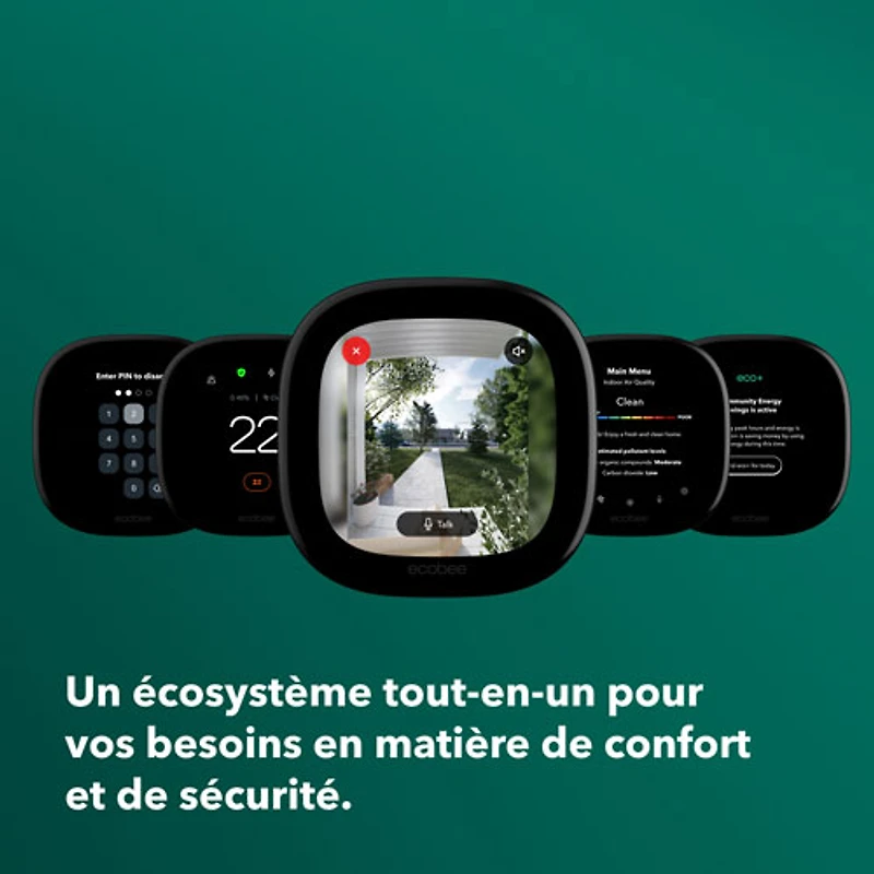 Thermostat intelligent Wi-Fi haut de gamme d'ecobee - Noir