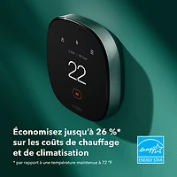 Thermostat intelligent Wi-Fi haut de gamme d'ecobee - Noir