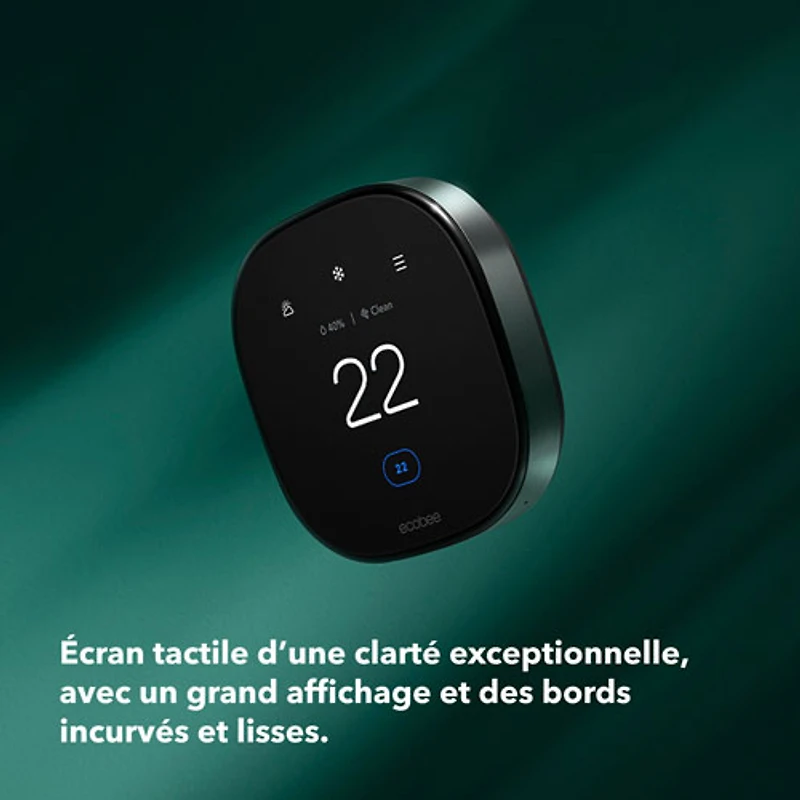 Thermostat intelligent Wi-Fi haut de gamme d'ecobee - Noir