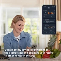 Thermostat intelligent Wi-Fi haut de gamme d'ecobee - Noir