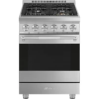 Cuisinière à induction autonome à convection véritable 2,8 pi³ 24 po de Smeg (SPR24UGGX) - Inox