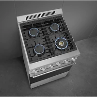 Cuisinière à induction autonome à convection véritable 2,8 pi³ 24 po de Smeg (SPR24UGGX) - Inox