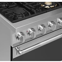Cuisinière à induction autonome à convection véritable 2,8 pi³ 24 po de Smeg (SPR24UGGX) - Inox