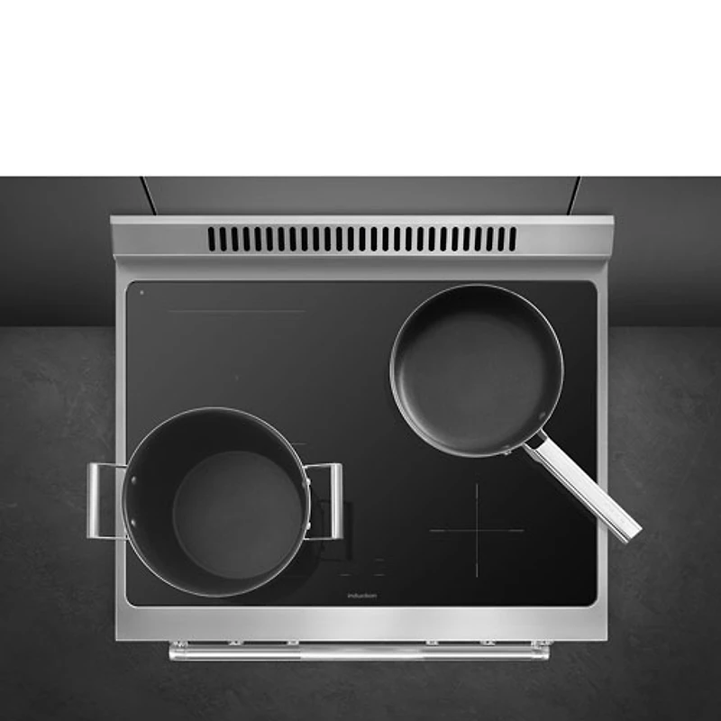 Smeg 30" 4.6 Cu. Ft. True Convection Freestanding Induction Range (SPR30UIMX) - Stainless Steel