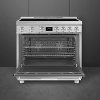 Smeg 36" 4.5 Cu. Ft. True Convection 5-Element Freestanding Induction Range (SPR36UIMX) - Stainless Steel