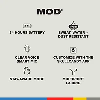 Écouteurs boutons 100 % sans fil à isolation sonore Mod de Skullcandy - Noir profond