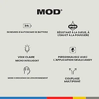 Écouteurs boutons 100 % sans fil à isolation sonore Mod de Skullcandy - Noir profond