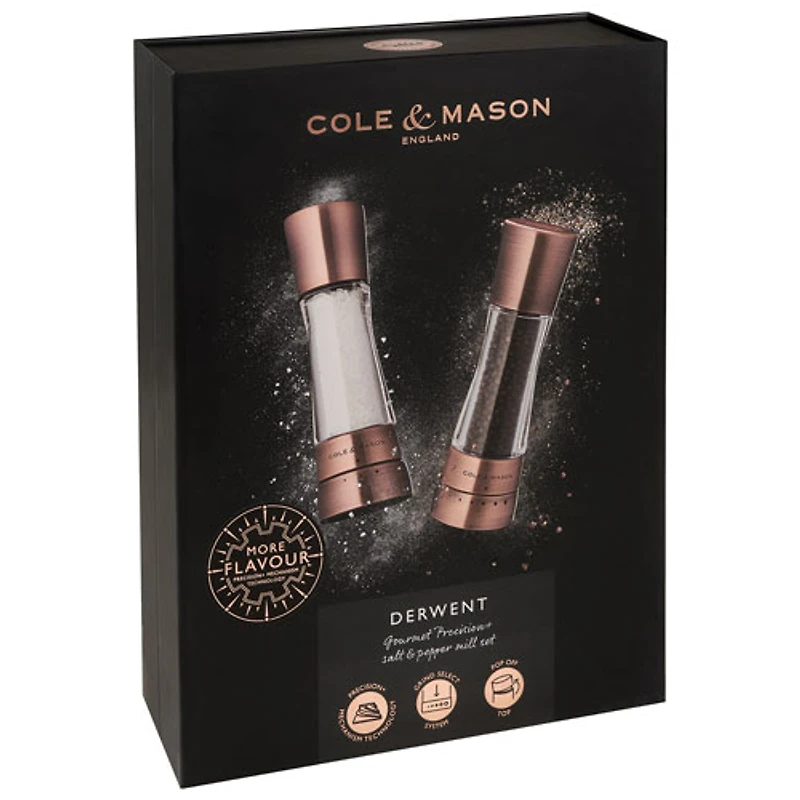 Cole & Mason Derwent Salt & Pepper Mill Set - Acrylic/Copper