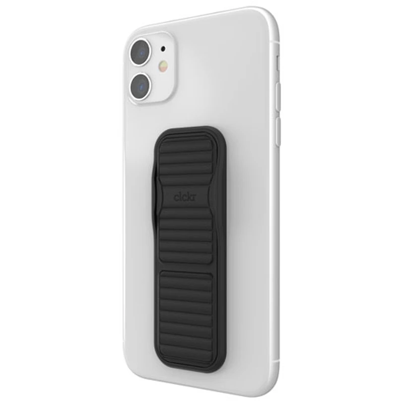 CLCKR Universal Cell Phone Grip & Stand - Pebbled Black