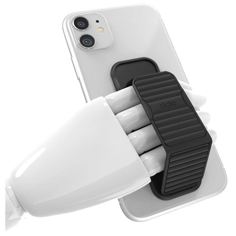 CLCKR Universal Cell Phone Grip & Stand - Pebbled Black