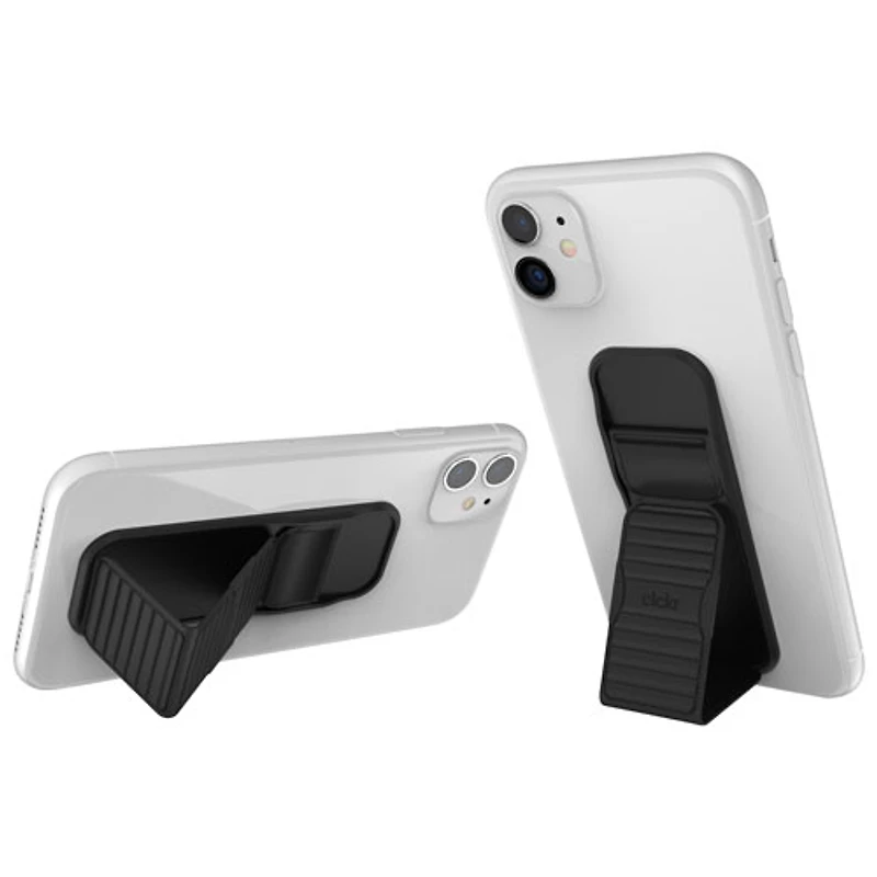 CLCKR Universal Cell Phone Grip & Stand - Pebbled Black