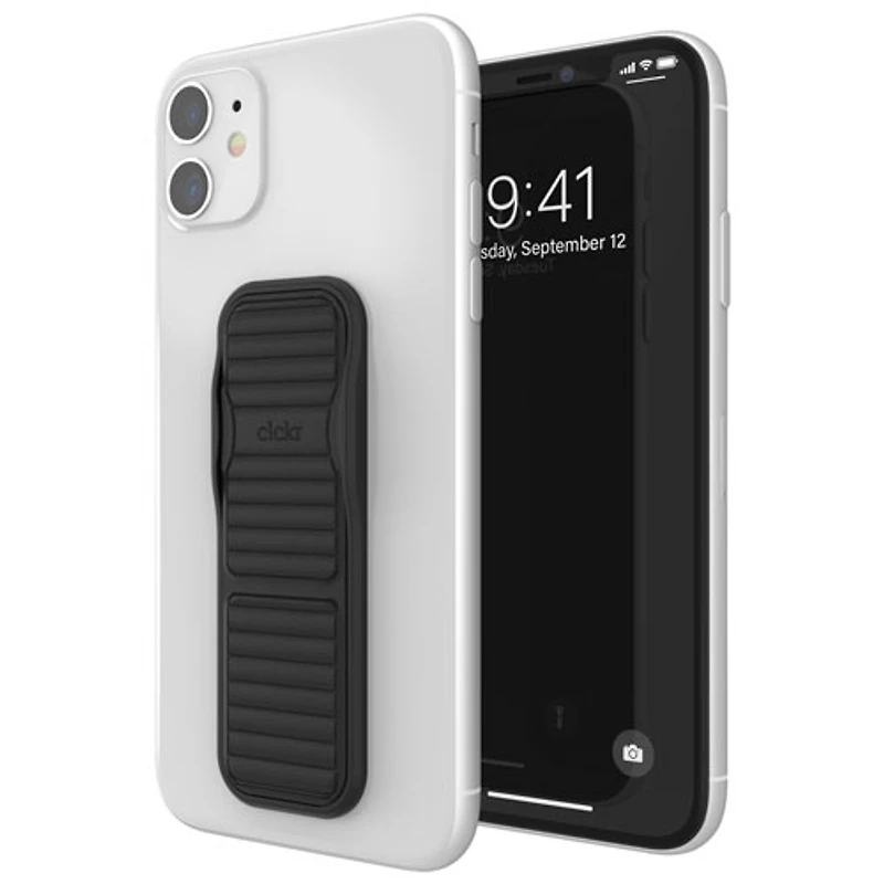 CLCKR Universal Cell Phone Grip & Stand - Pebbled Black