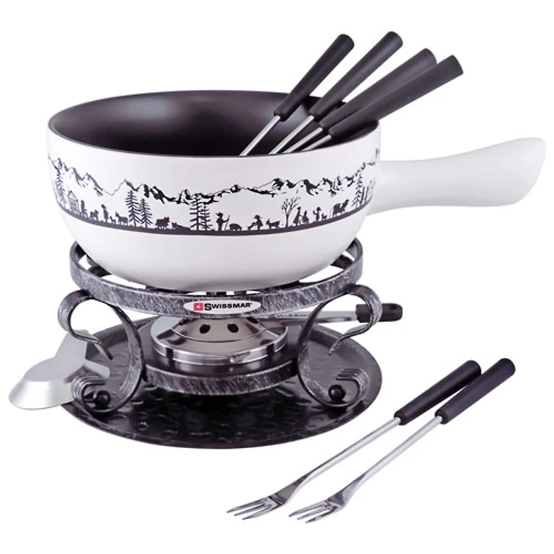 Service à fondue de 9 pièces en céramique Heidi de Swissmar (F66885) - Beige