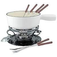 Service à fondue en fonte de 9 pièces Lugano de Swissmar (KF-66522) - Blanc
