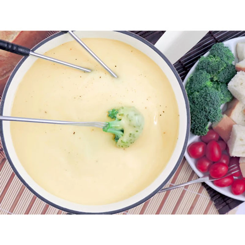 Service à fondue en fonte de 9 pièces Lugano de Swissmar (KF-66522) - Blanc