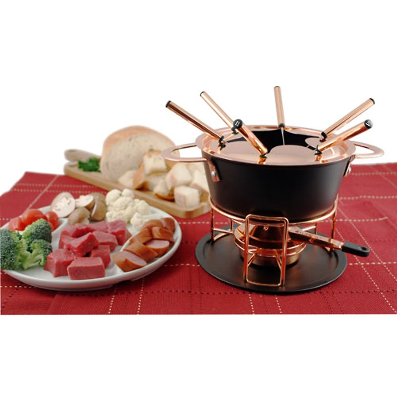 Service à fondue de 11 pièces en aluminium Realp de Swissmar (F66430) - Cuivre