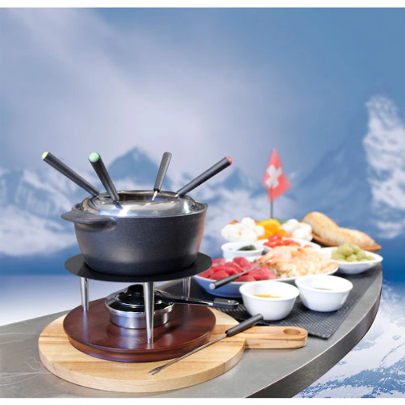 Service à fondue en fonte de 10 pièces Summit de Swissmar (F66921) - Noir