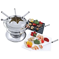 Service à fondue de 11 pièces en acier inoxydable Zuri de Swissmar (F66919) - Argenté
