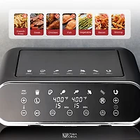 Friteuse à air chaud numérique à deux zones d'Ultima Cosa - 8 l/8,5 pte - Acier inoxydable noir - Exclusivité de Best Buy