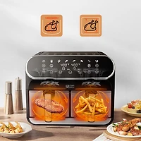 Friteuse à air chaud numérique à deux zones d'Ultima Cosa - 8 l/8,5 pte - Acier inoxydable noir - Exclusivité de Best Buy