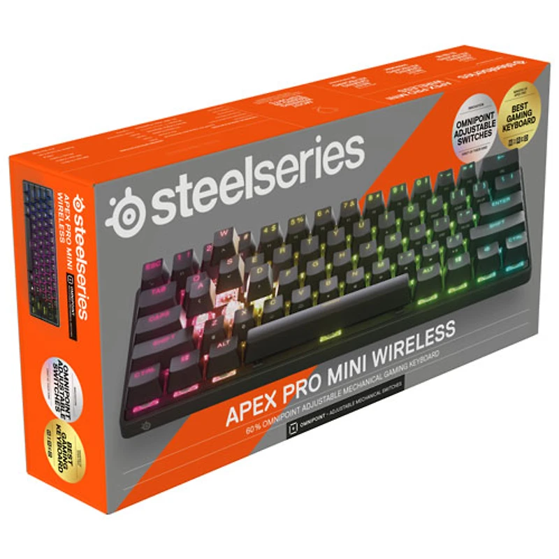 Clavier de jeu mécanique rétroéclairé sans fil ergonomique Apex Pro Mini de SteelSeries