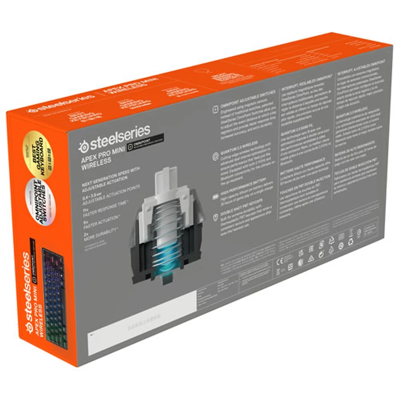 Clavier de jeu mécanique rétroéclairé sans fil ergonomique Apex Pro Mini de SteelSeries