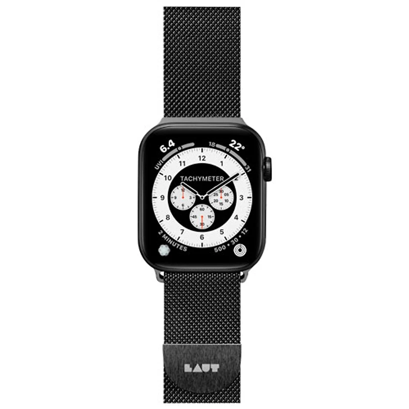 Bracelet en acier inoxydable de Laut pour Apple Watch de 38 mm/40 mm/41 mm - Noir