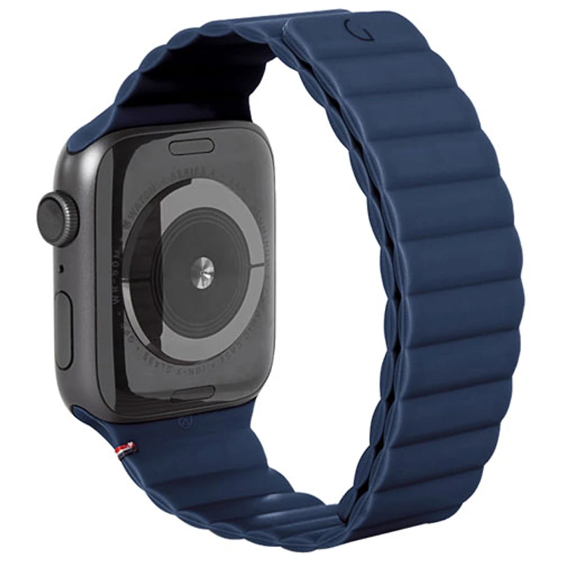 Bracelet en silicone de Decoded pour Apple Watch de 42 mm/44 mm/45 mm - Bleu marine mat