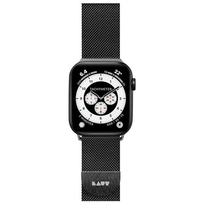 Bracelet en acier inoxydable de Laut pour Apple Watch de 42 mm/44 mm/45 mm - Noir