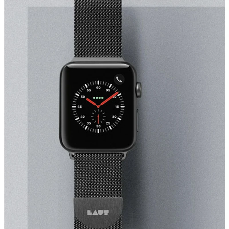 Bracelet en acier inoxydable de Laut pour Apple Watch de 42 mm/44 mm/45 mm - Noir