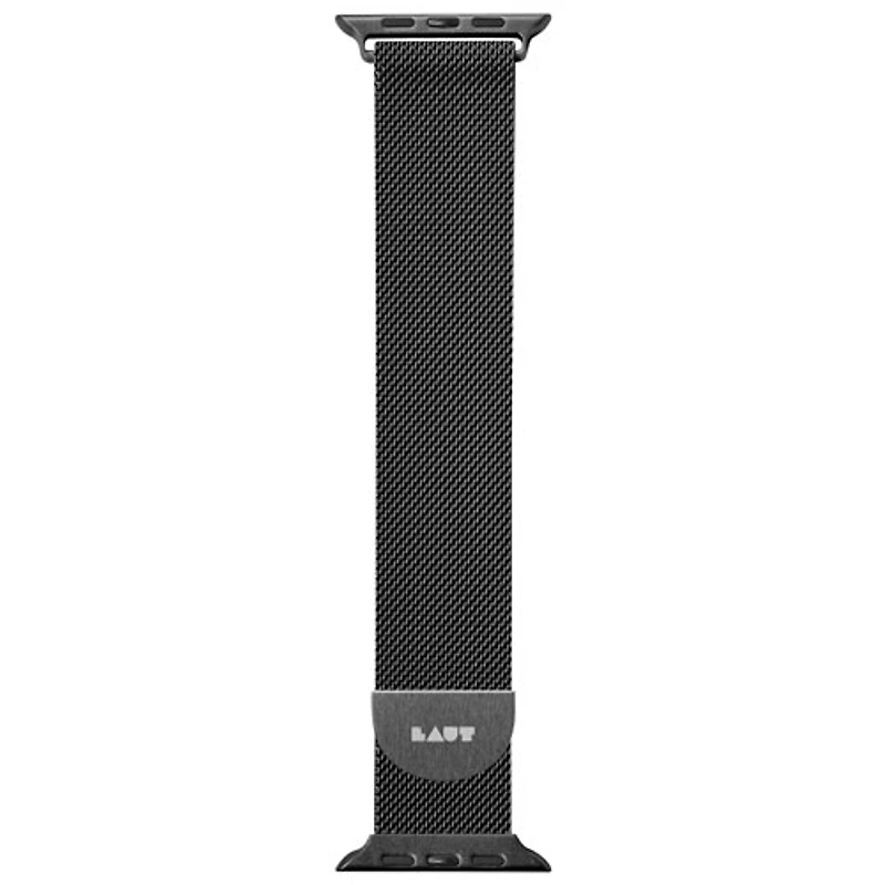 Bracelet en acier inoxydable de Laut pour Apple Watch de 42 mm/44 mm/45 mm - Noir